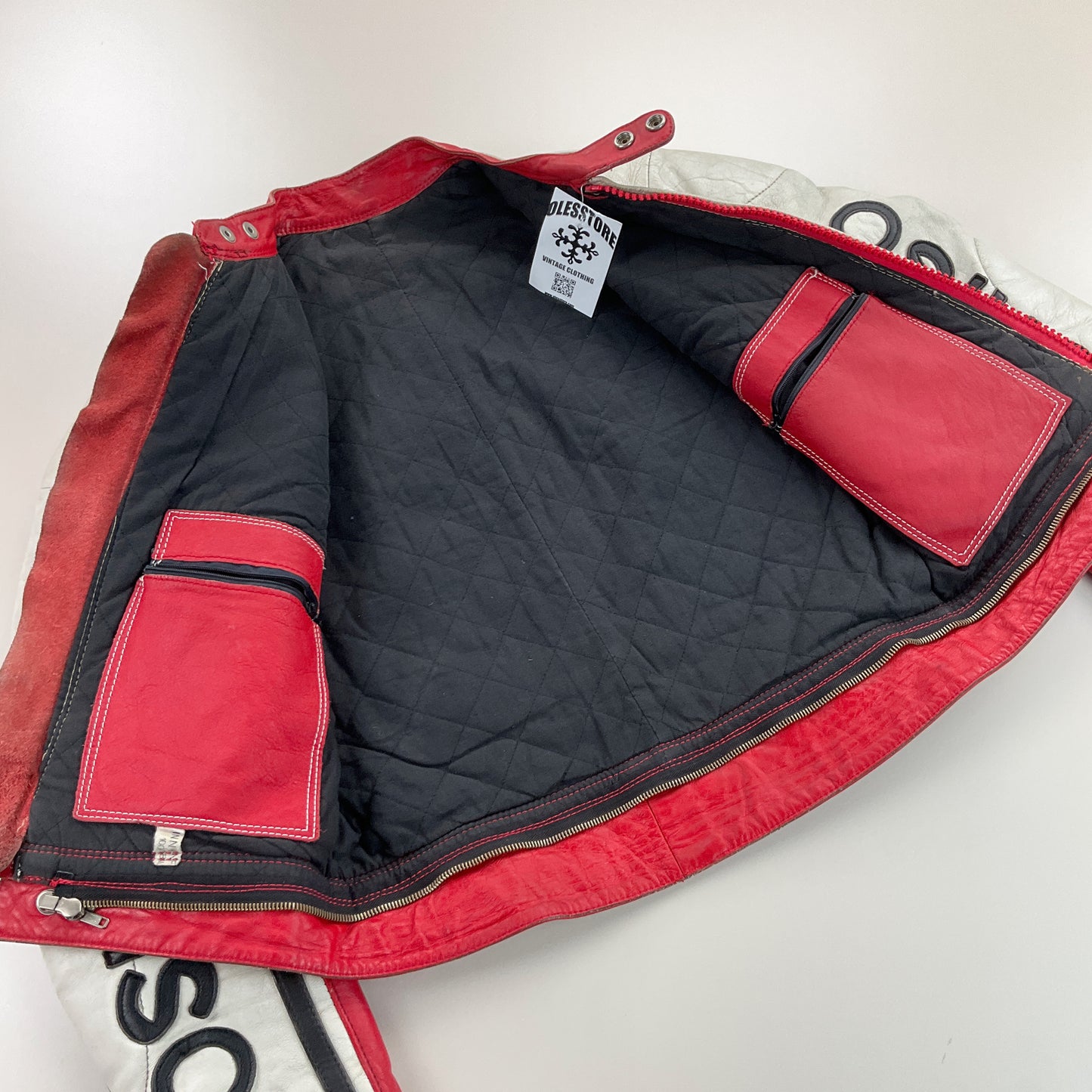 Kawasaki 90s Leder Jacke - Damen/S-NO NAME-olesstore-vintage-secondhand-shop-austria-österreich