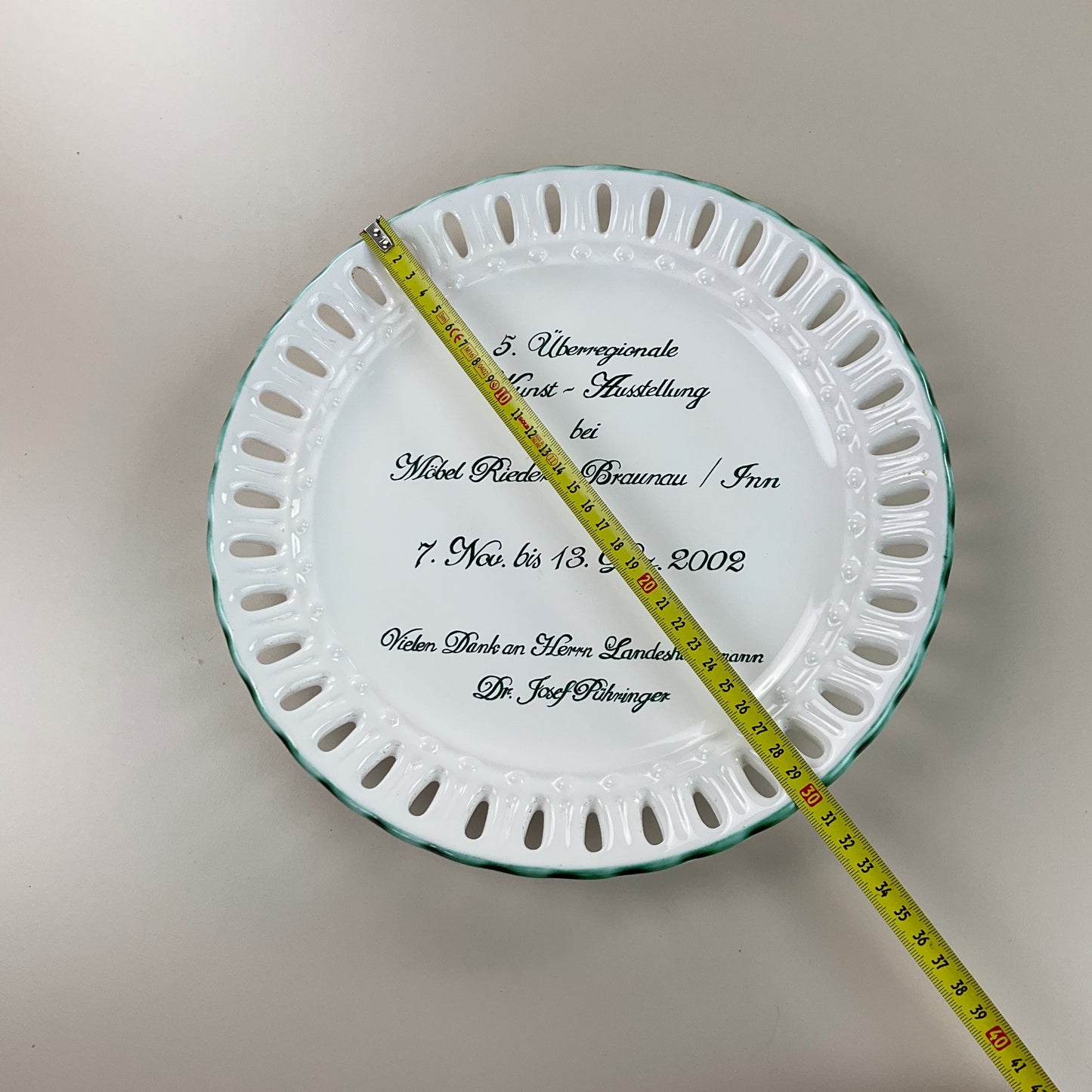 Gmundner Keramik Teller Kunst Austellung 2002 Ø30cm-Gmundner Keramik-olesstore-vintage-secondhand-shop-austria-österreich