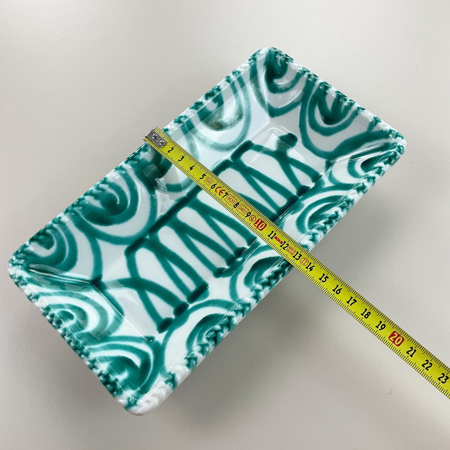 Gmundner Keramik Stollenplatte Grüngeflammt 24cm-Gmundner Keramik-olesstore-vintage-secondhand-shop-austria-österreich