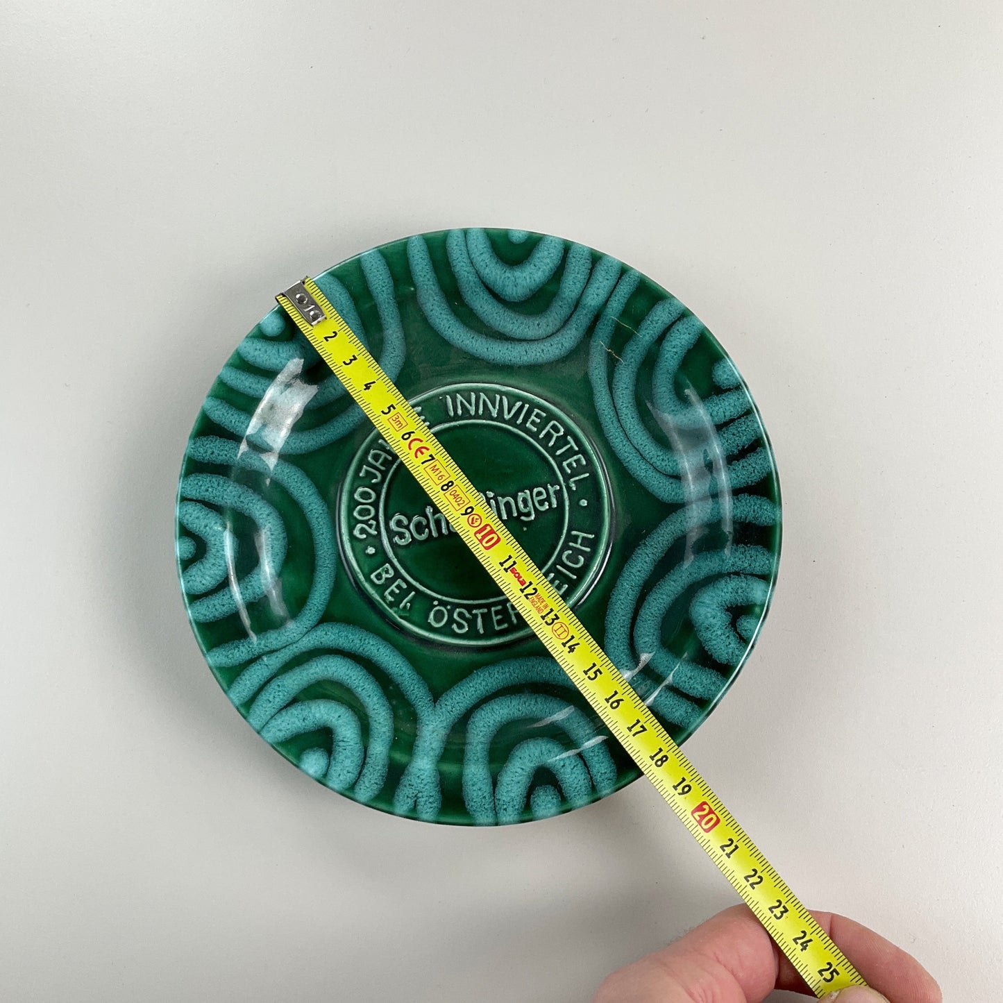 Gmundner Keramik 200 Jahre Schärdinger Teller Grüngeflammt Ø18cm-Gmundner Keramik-olesstore-vintage-secondhand-shop-austria-österreich