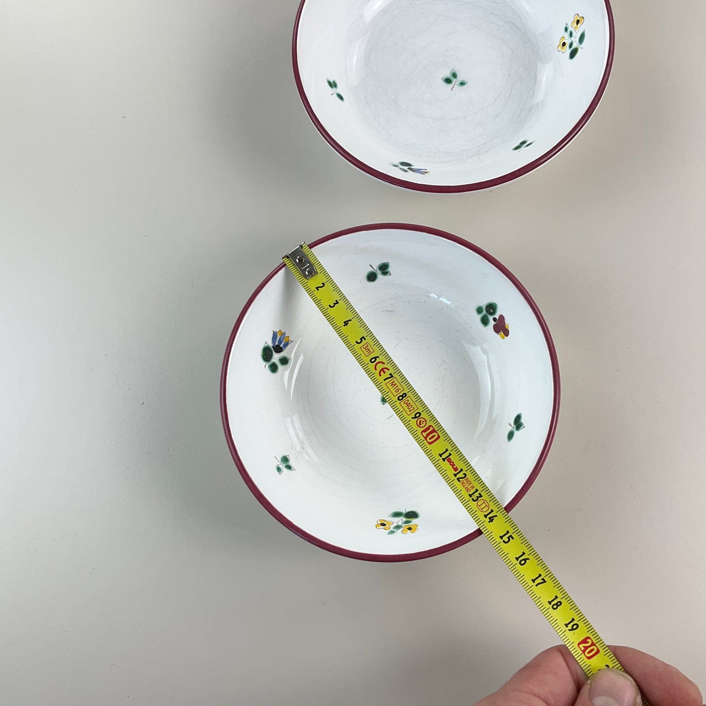 Gmundner Keramik Streublumen Rot 2x Schüssel Set Ø14,5cm-Gmundner Keramik-olesstore-vintage-secondhand-shop-austria-österreich