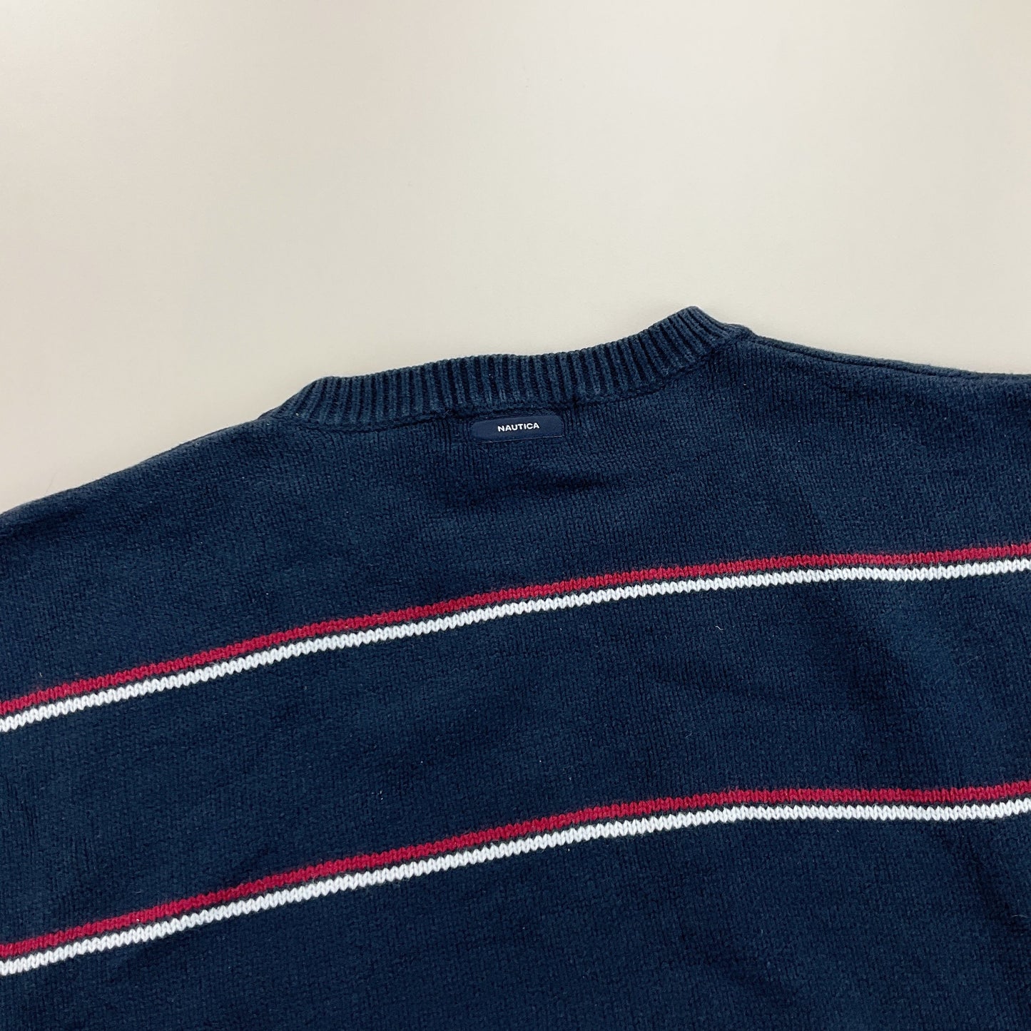 Nautica Striped Basic Sweatshirt - Medium-NAUTICA-olesstore-vintage-secondhand-shop-austria-österreich