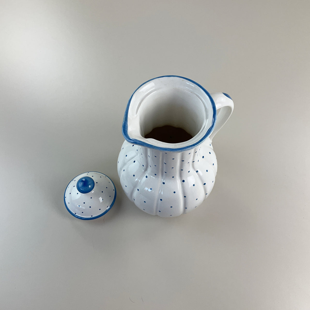 Gmundner Keramik Barock Krug Kanne Tupferl Blau 22cm-Gmundner Keramik-olesstore-vintage-secondhand-shop-austria-österreich