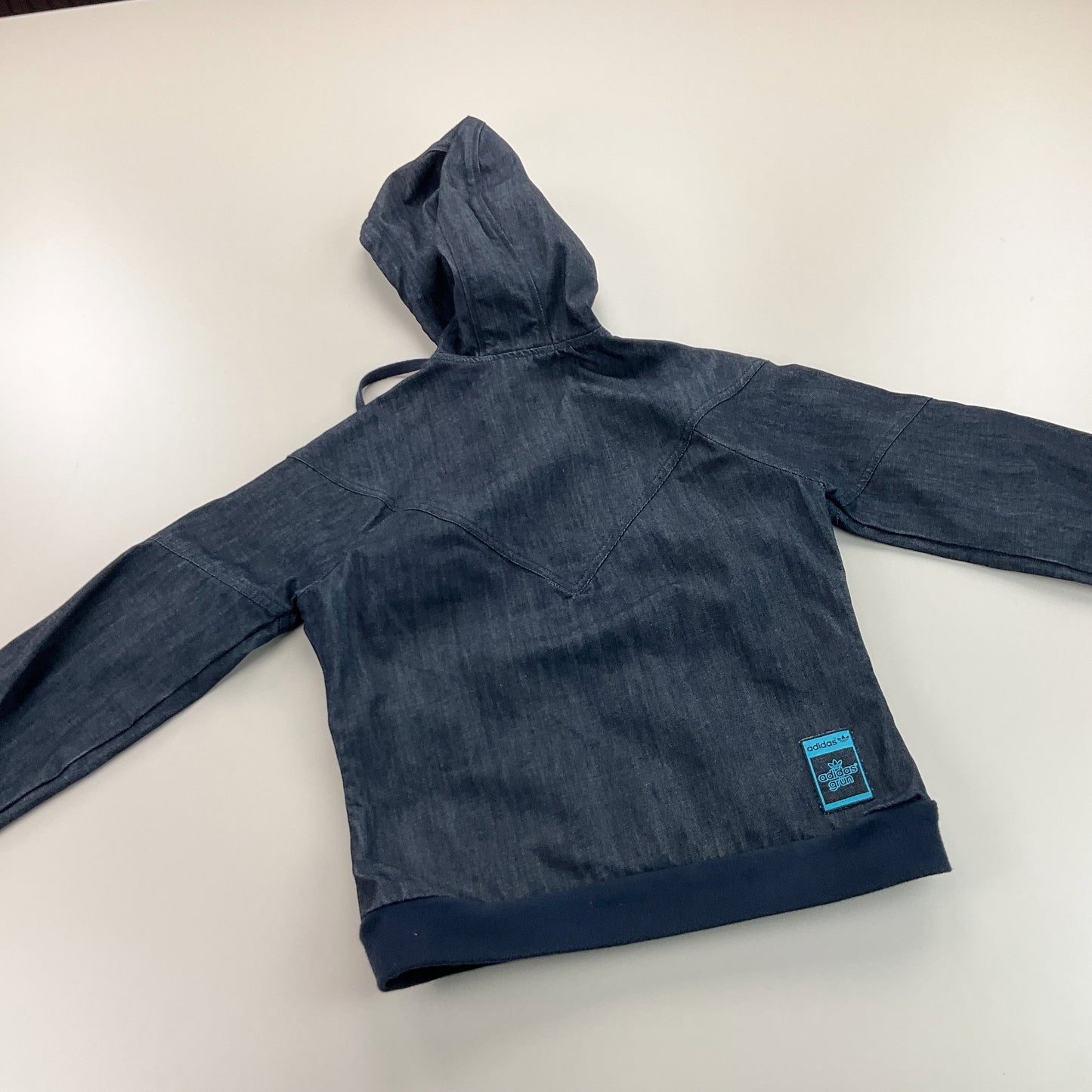 Adidas 00s Hooded Denim Zip Jacket - Women/38-ADIDAS-olesstore-vintage-secondhand-shop-austria-österreich