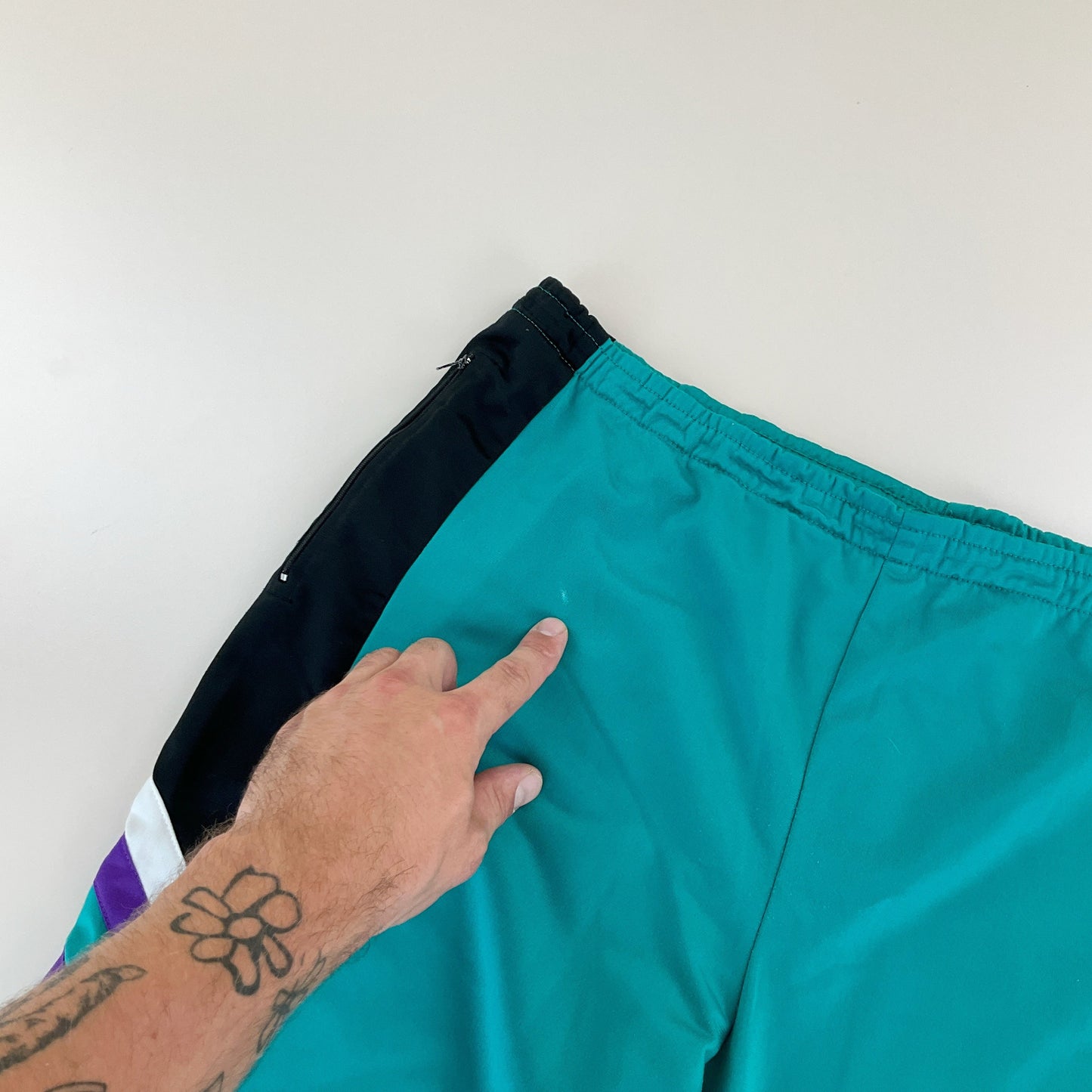 No Name, Retro Trainingsanzug, Schwarz/Grün/Lila, Herren/XL
