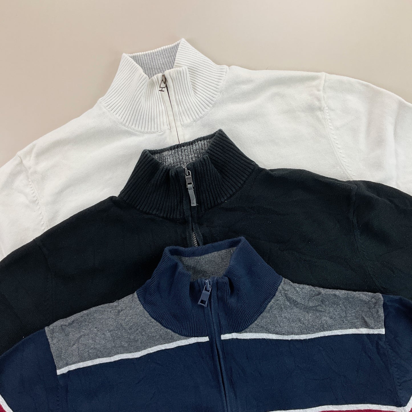 Nautica 1/4 Zip Sweatshirt 3 PCS Set - Large-NAUTICA-olesstore-vintage-secondhand-shop-austria-österreich
