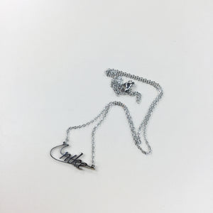 Nike Classic Cutout Silver Necklace-olesstore-vintage-secondhand-shop-austria-österreich