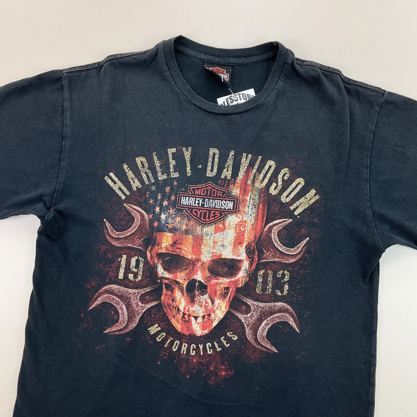 Harley Davidson bedrucktes T-Shirt - Medium-HARLEY DAVIDSON-olesstore-vintage-secondhand-shop-austria-österreich