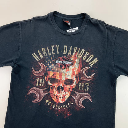 Harley Davidson bedrucktes T-Shirt - Medium-HARLEY DAVIDSON-olesstore-vintage-secondhand-shop-austria-österreich
