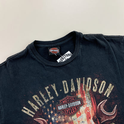 Harley Davidson bedrucktes T-Shirt - Medium-HARLEY DAVIDSON-olesstore-vintage-secondhand-shop-austria-österreich