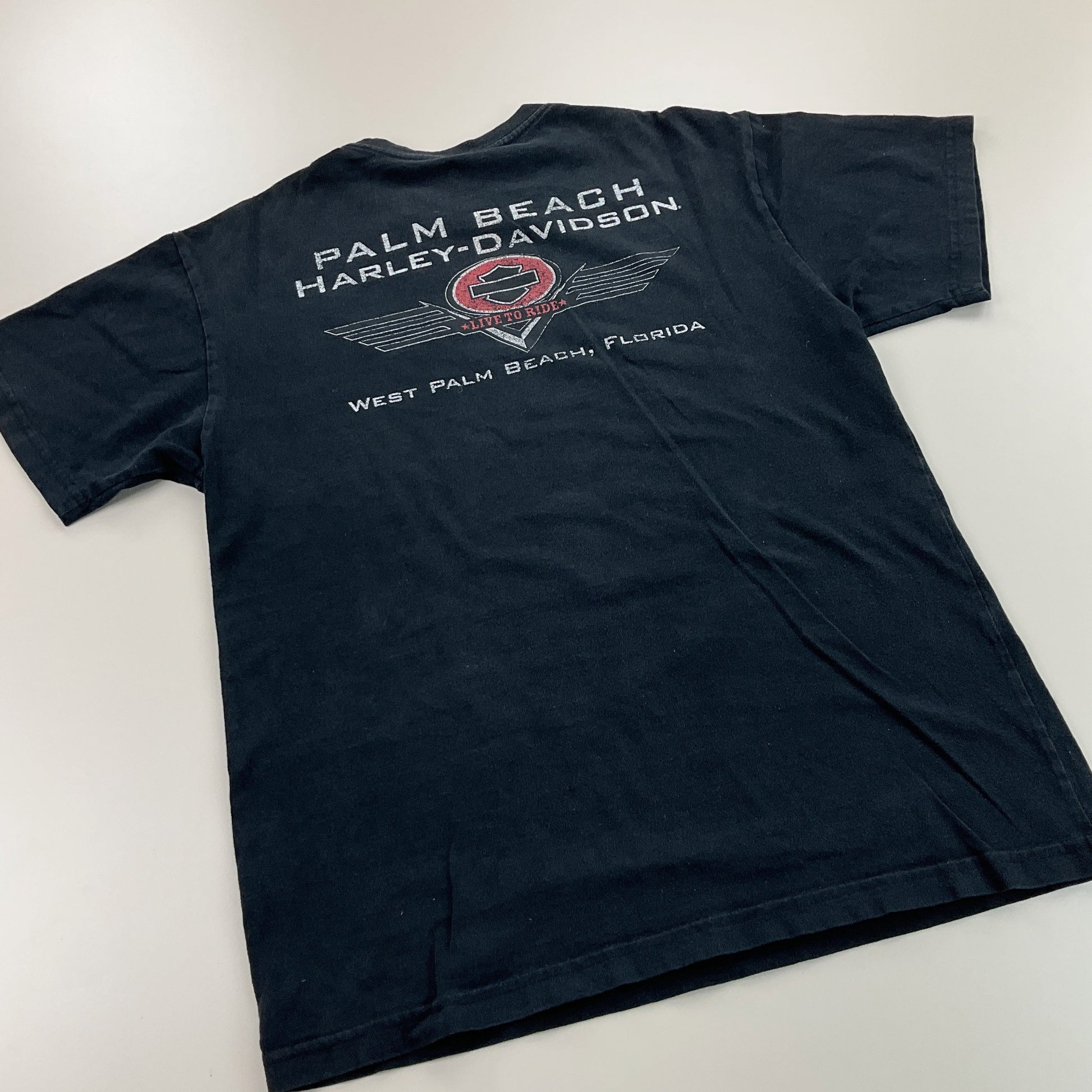Harley Davidson bedrucktes T-Shirt - Medium-HARLEY DAVIDSON-olesstore-vintage-secondhand-shop-austria-österreich