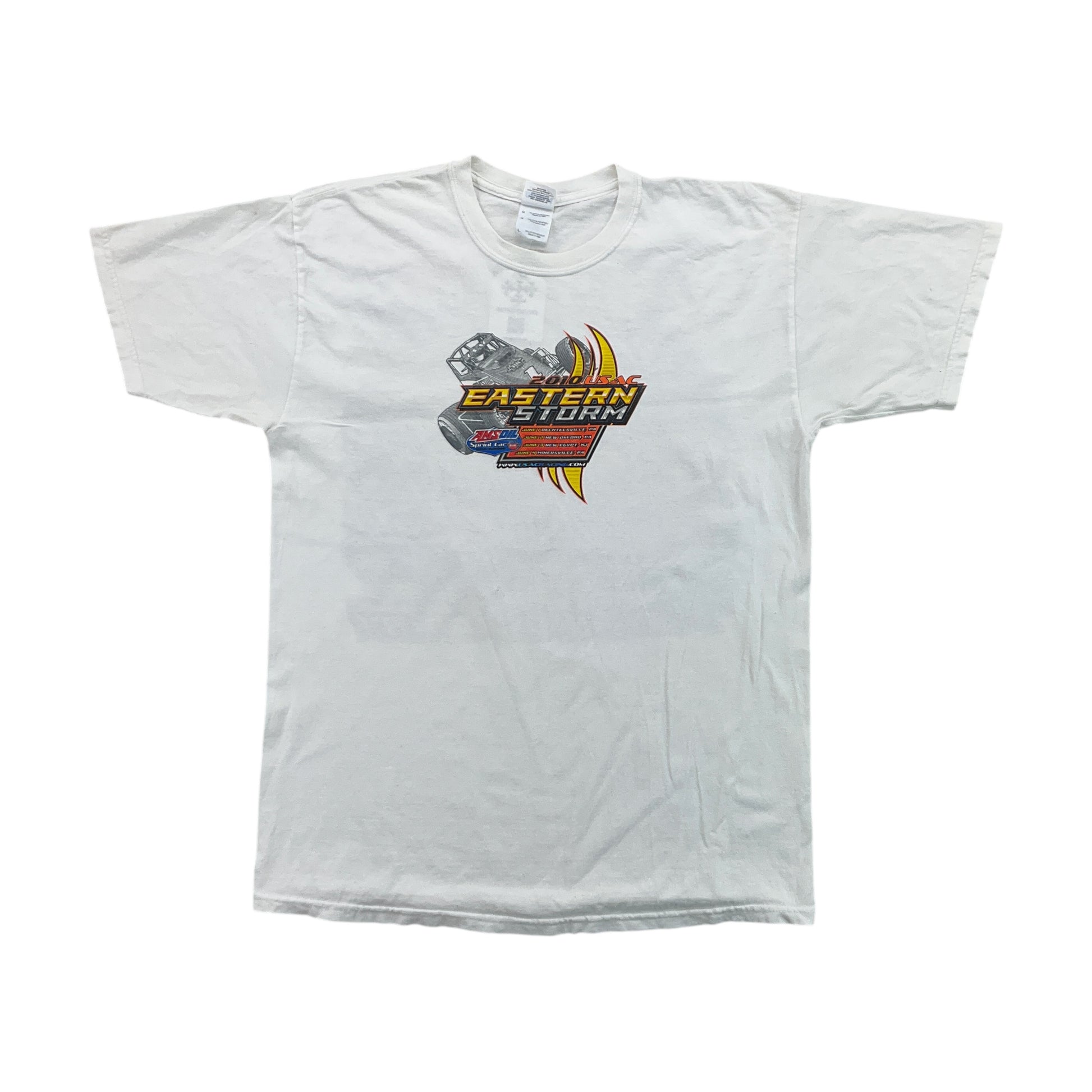 Eastern Storm 2010 USAC bedrucktes Sprint Car T-Shirt - Large-GILDAN-olesstore-vintage-secondhand-shop-austria-österreich