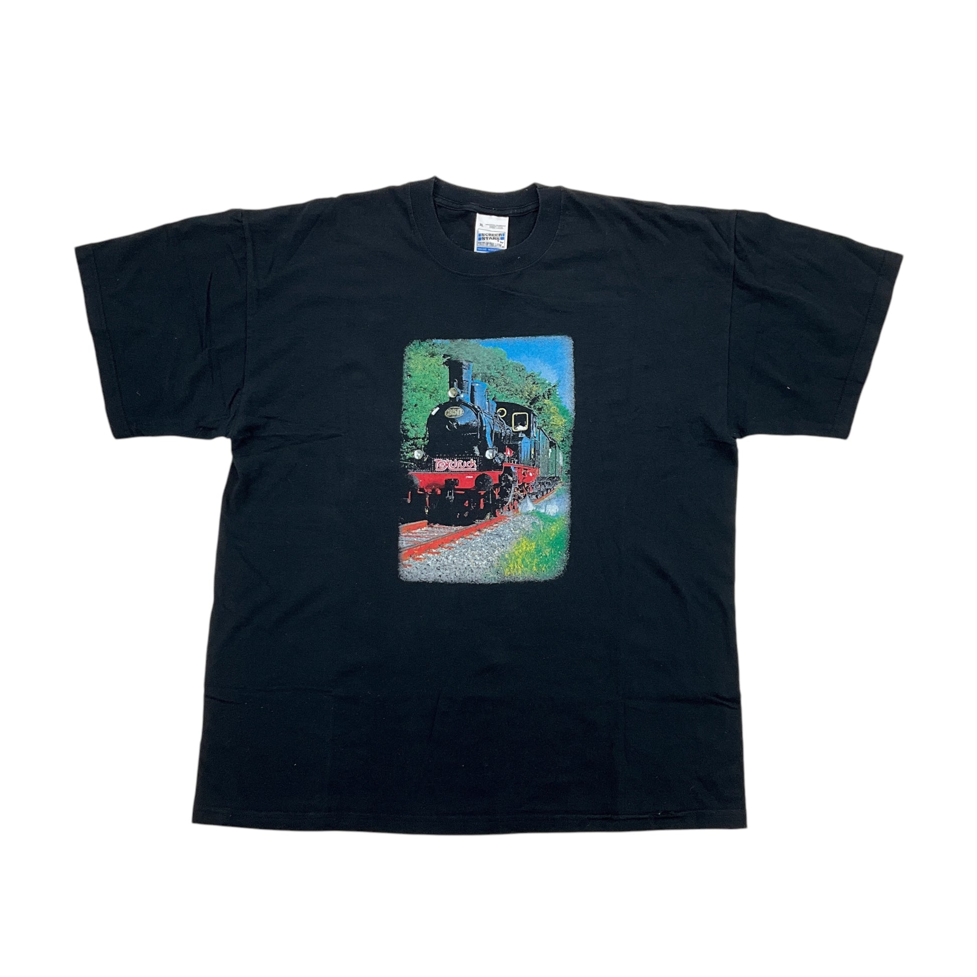 Screen Stars 90s bedrucktes Zug T-Shirt - XL-Screen Stars-olesstore-vintage-secondhand-shop-austria-österreich