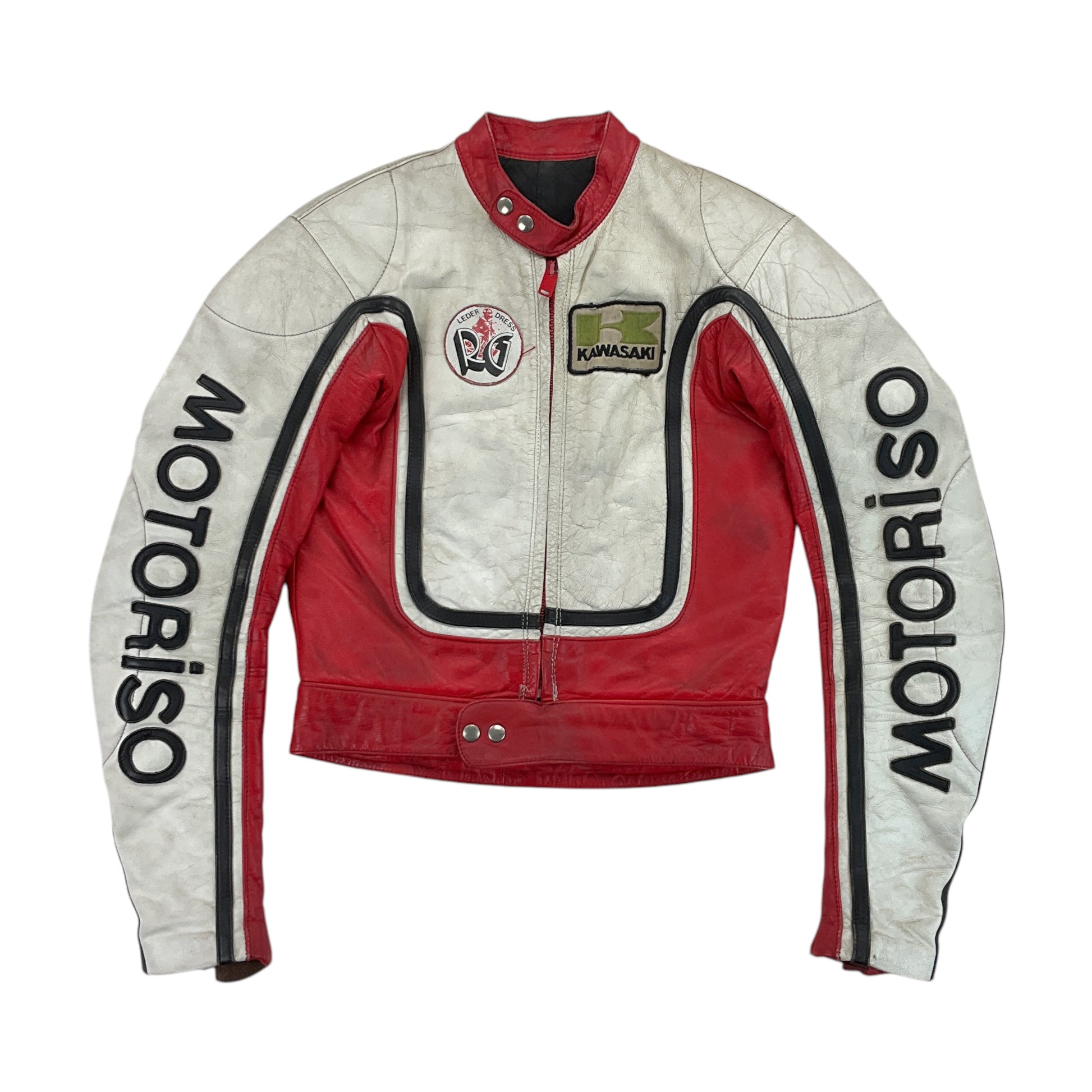 Kawasaki 90s Leder Jacke - Damen/S-NO NAME-olesstore-vintage-secondhand-shop-austria-österreich