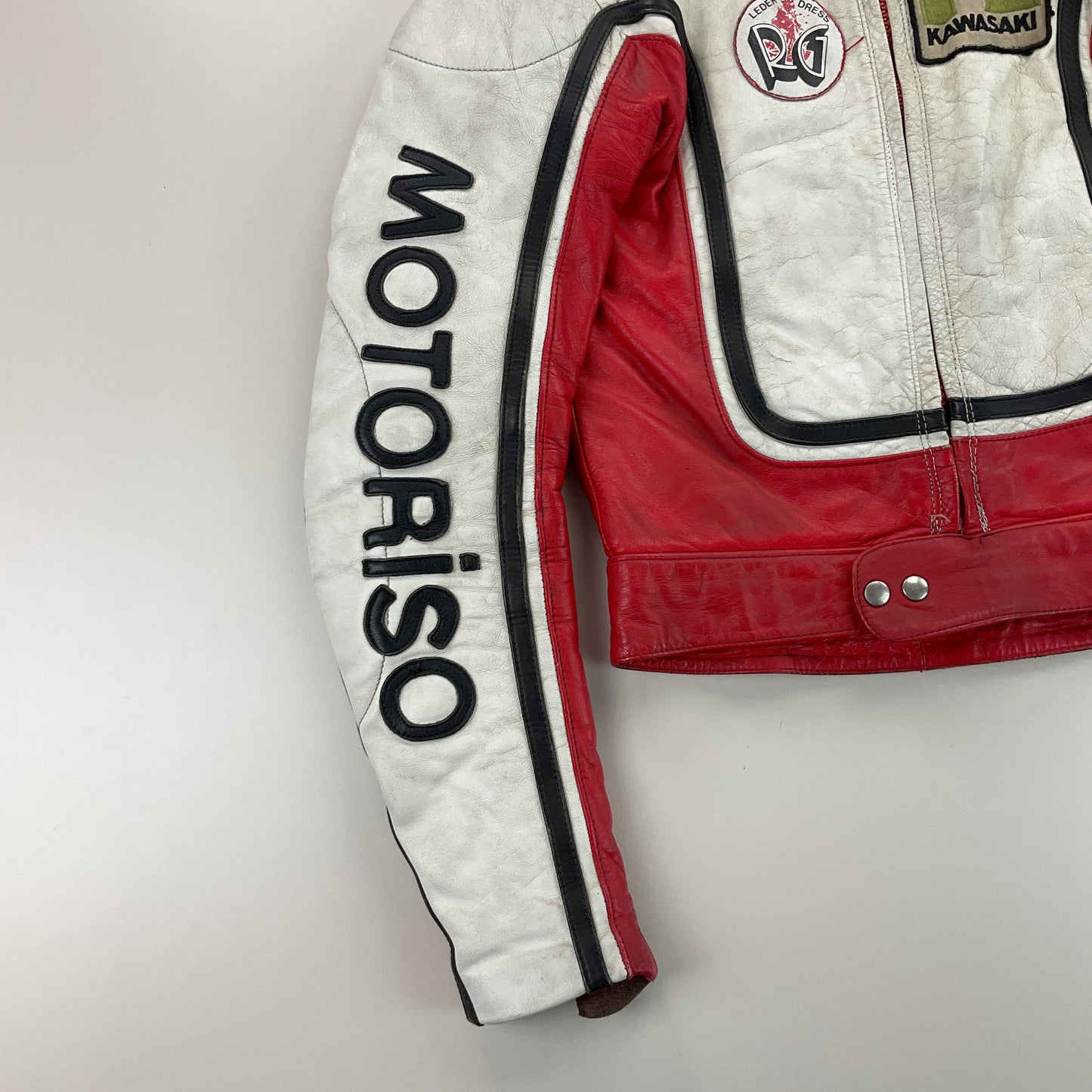 Kawasaki 90s Leder Jacke - Damen/S-NO NAME-olesstore-vintage-secondhand-shop-austria-österreich