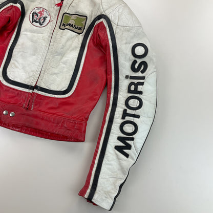 Kawasaki 90s Leder Jacke - Damen/S-NO NAME-olesstore-vintage-secondhand-shop-austria-österreich