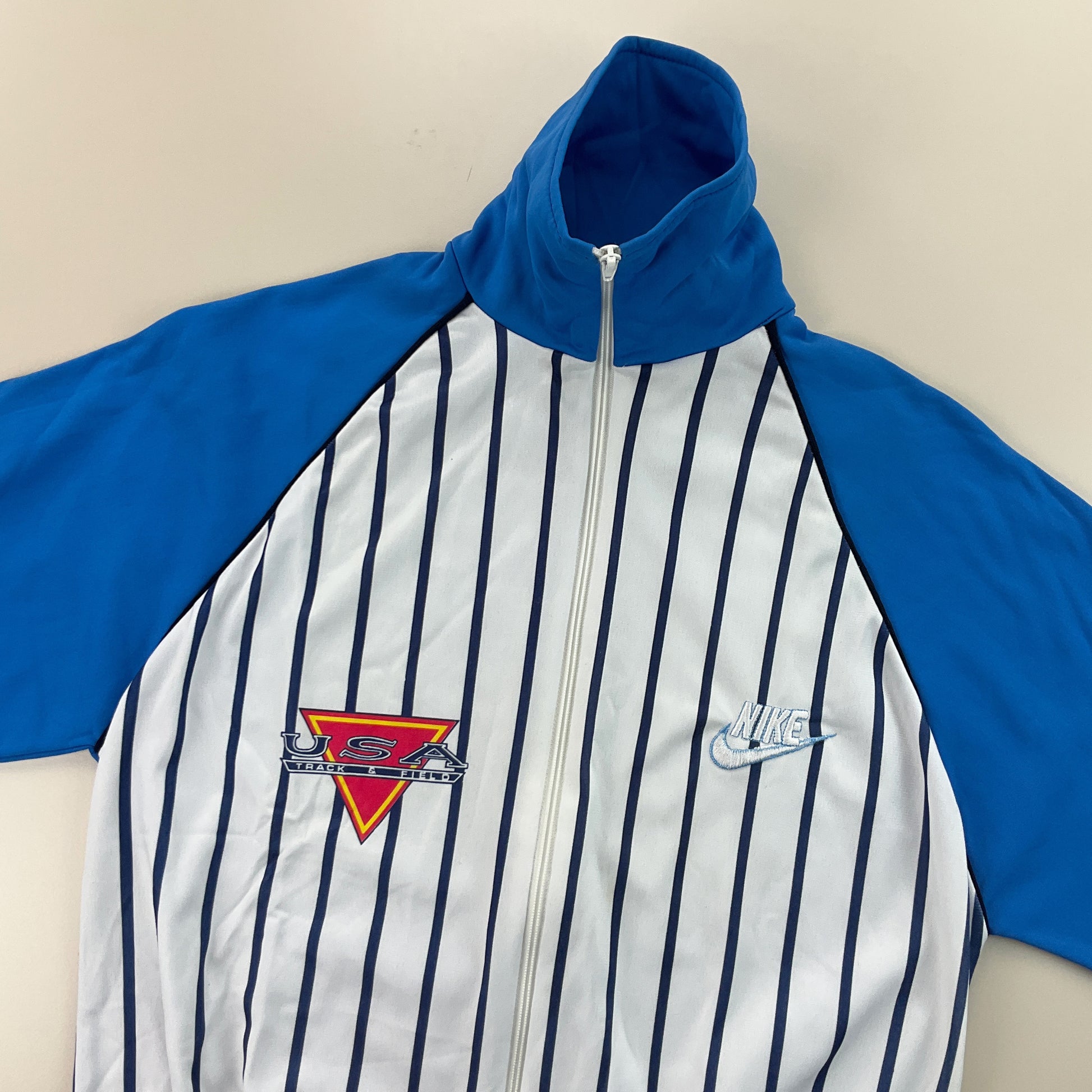 Nike 80s USA Track & Field Sport Jacke - Medium-NIKE-olesstore-vintage-secondhand-shop-austria-österreich