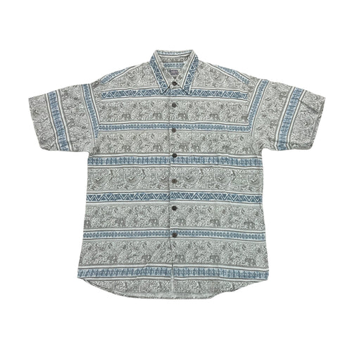 Abstract Shirt - XL-LERROS SHIRTS-olesstore-vintage-secondhand-shop-austria-österreich