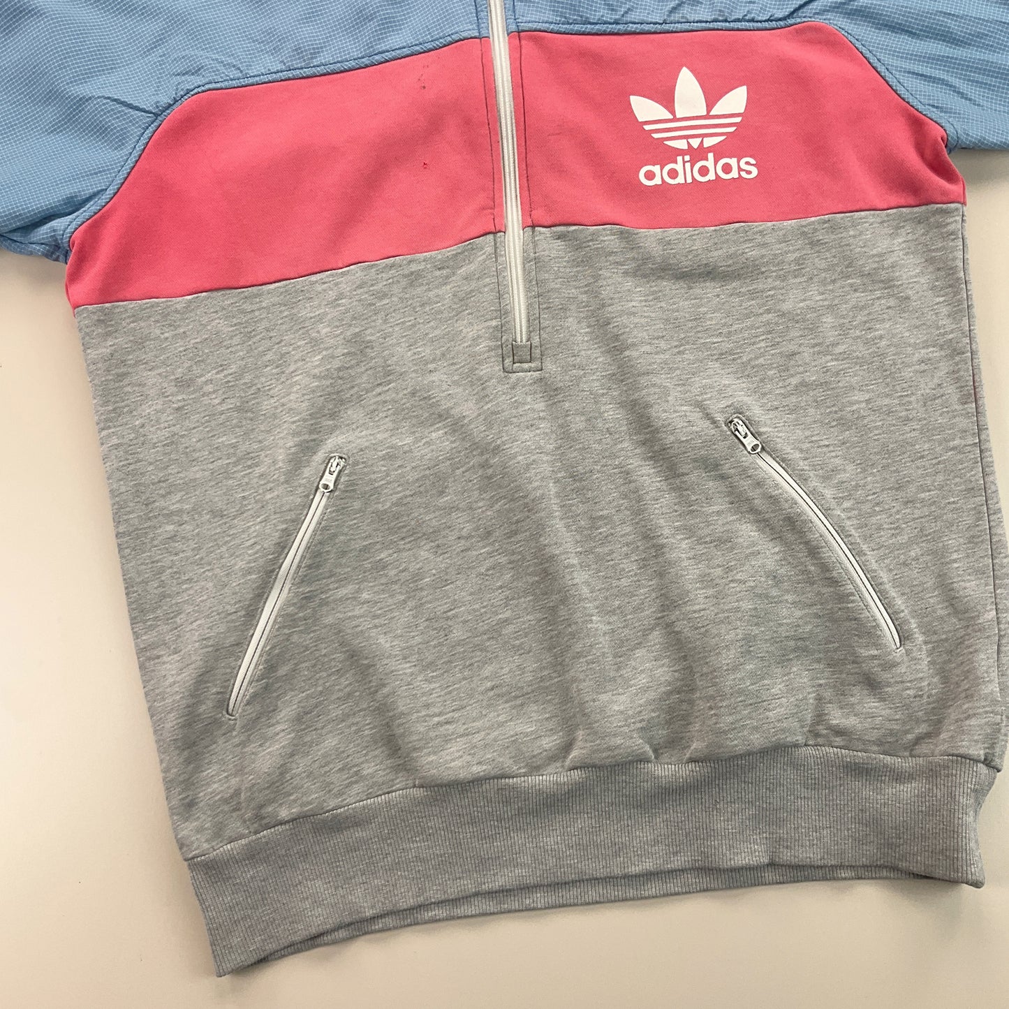 Adidas 1/4 Zip Hoodie - Large-ADIDAS-olesstore-vintage-secondhand-shop-austria-österreich