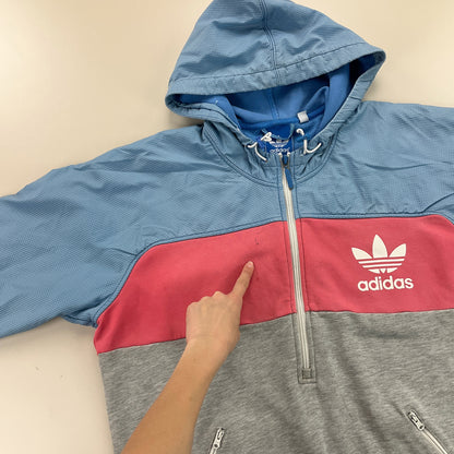 Adidas 1/4 Zip Hoodie - Large-ADIDAS-olesstore-vintage-secondhand-shop-austria-österreich