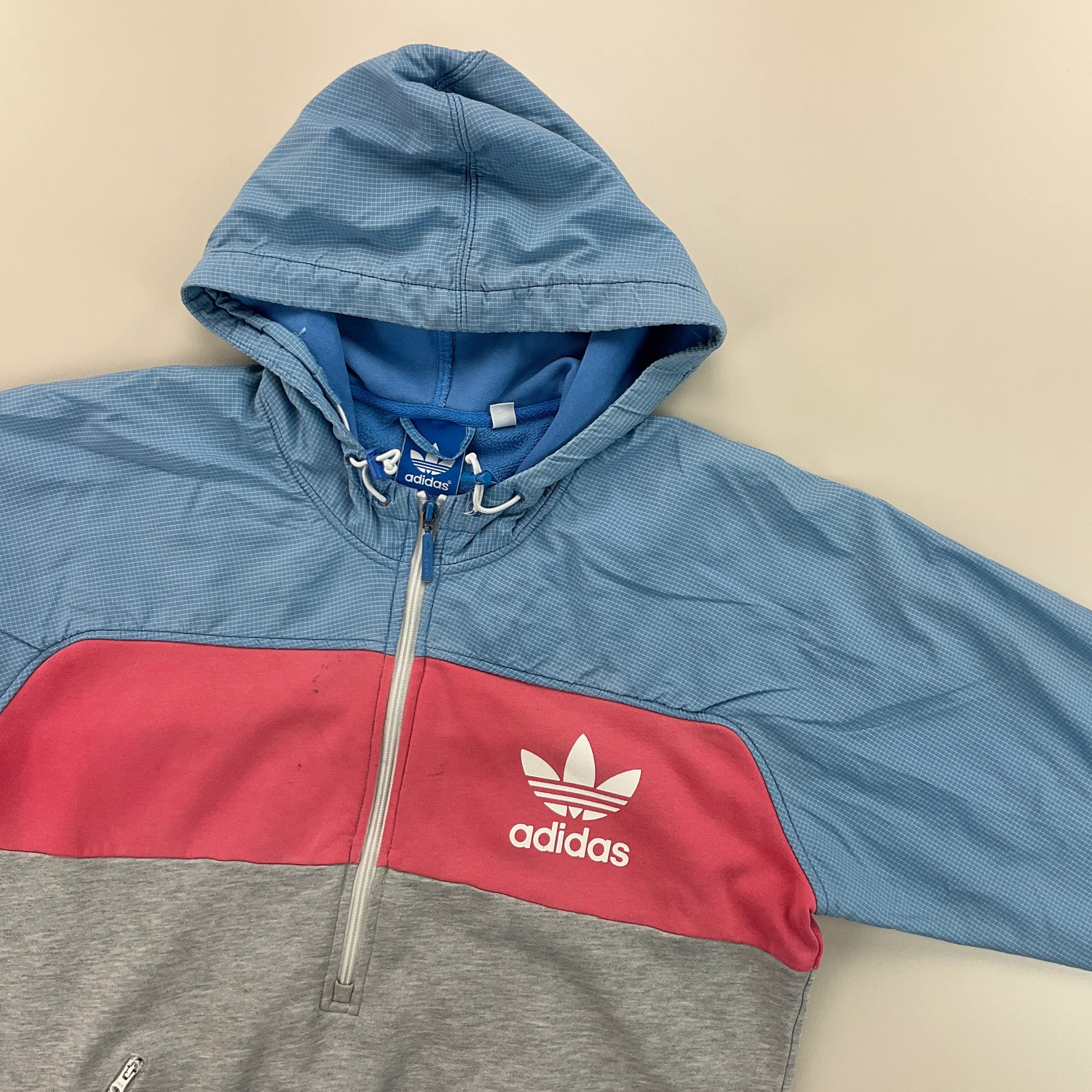 Adidas 1/4 Zip Hoodie - Large-ADIDAS-olesstore-vintage-secondhand-shop-austria-österreich