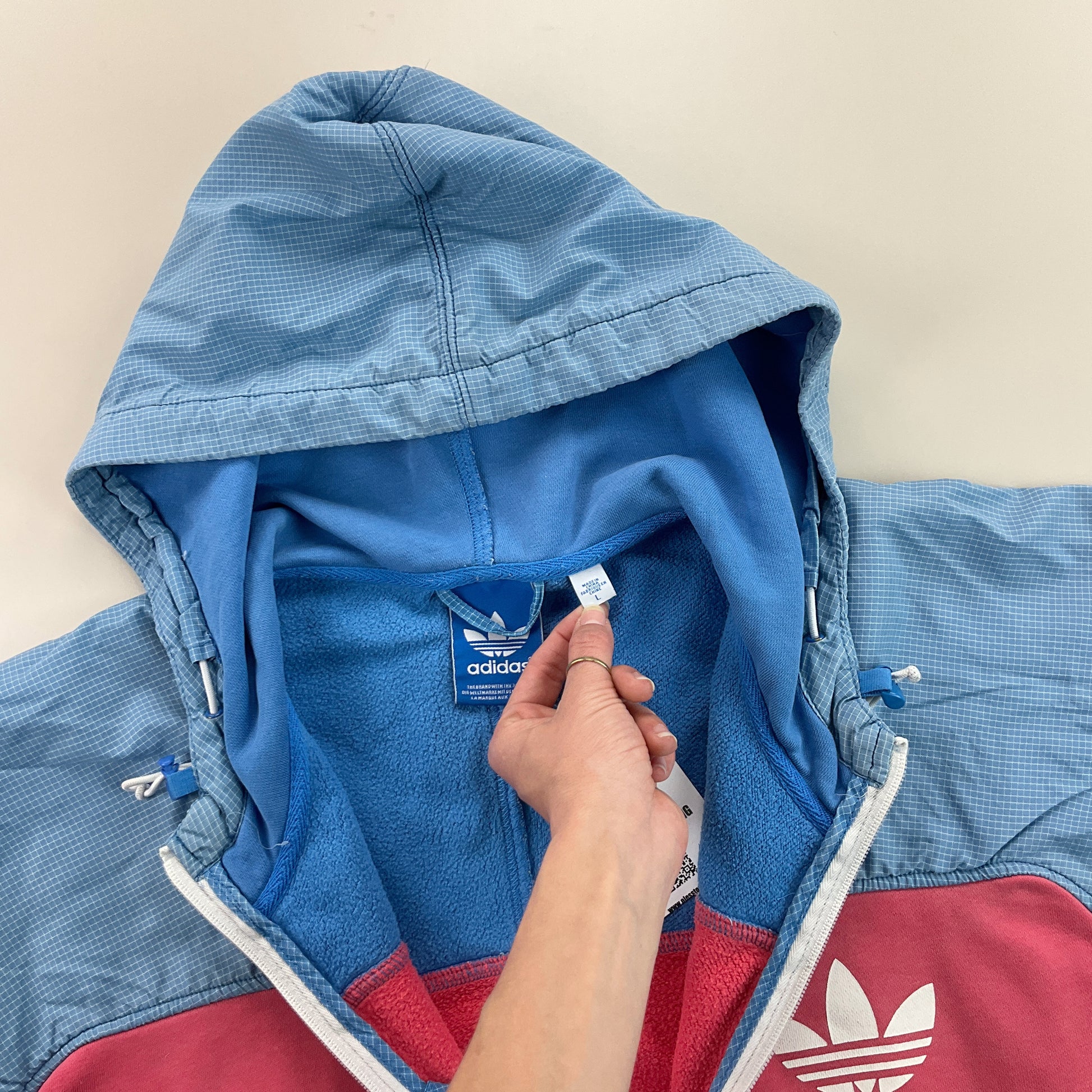 Adidas 1/4 Zip Hoodie - Large-ADIDAS-olesstore-vintage-secondhand-shop-austria-österreich