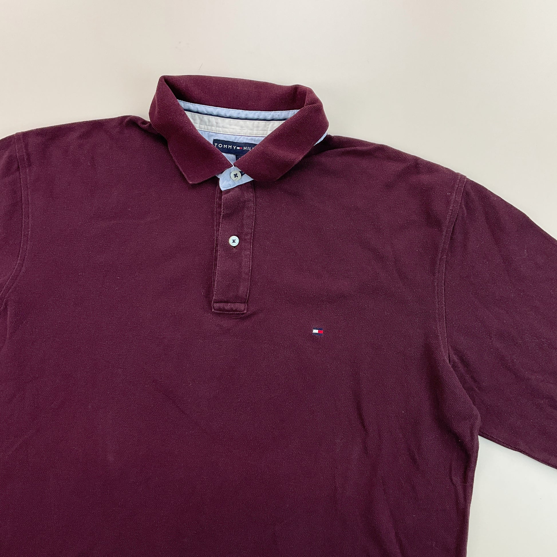 Tommy Hilfiger langarm Polo Shirt - XL-TOMMY HILFIGER-olesstore-vintage-secondhand-shop-austria-österreich