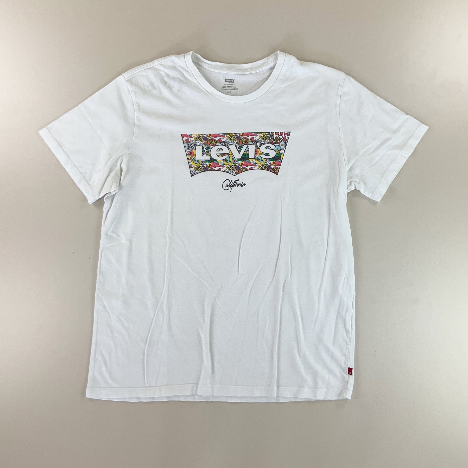 Levi's Fish Grafik T-Shirt - Damen/L-LEVI'S-olesstore-vintage-secondhand-shop-austria-österreich