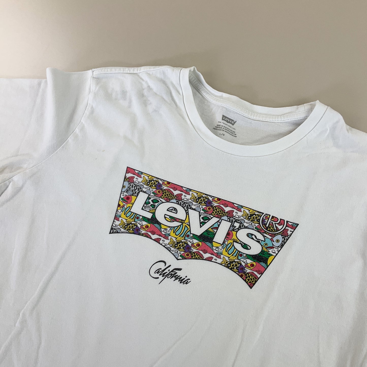 Levi's Fish Grafik T-Shirt - Damen/L-LEVI'S-olesstore-vintage-secondhand-shop-austria-österreich