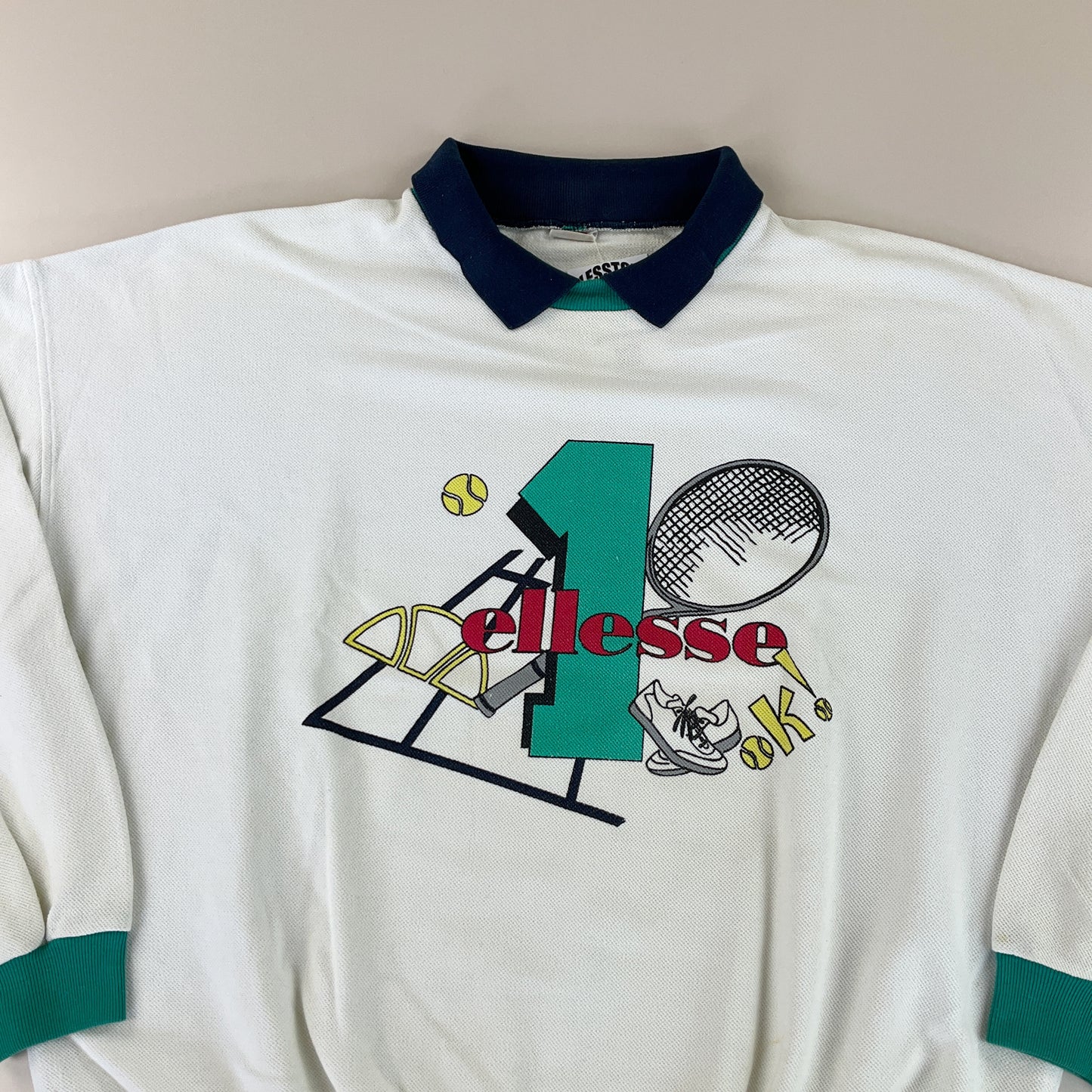 Ellesse 80s Tennis Sweatshirt - XL-ELLESSE-olesstore-vintage-secondhand-shop-austria-österreich