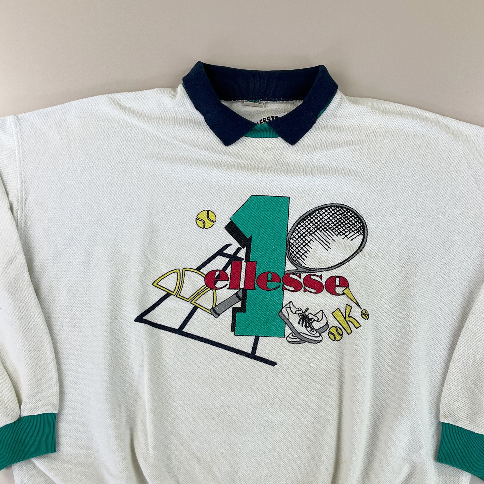 Ellesse 80s Tennis Sweatshirt - XL-ELLESSE-olesstore-vintage-secondhand-shop-austria-österreich