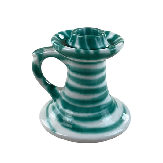 Gmundner Keramik Kerzenständer Grüngeflammt-Gmundner Keramik-olesstore-vintage-secondhand-shop-austria-österreich