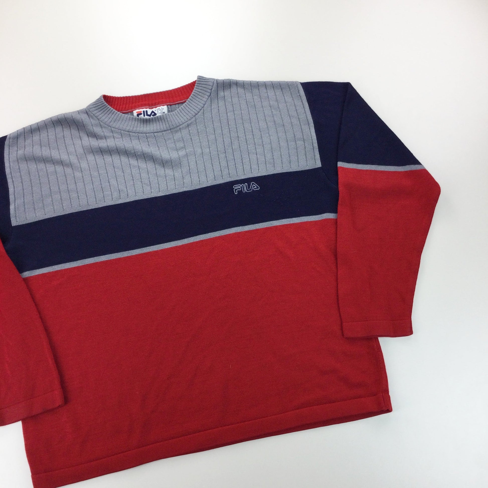 Fila 90s Knit Sweatshirt - Large-FILA-olesstore-vintage-secondhand-shop-austria-österreich