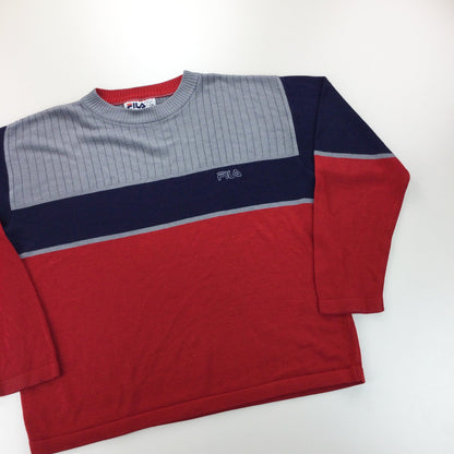 Fila 90s Knit Sweatshirt - Large-FILA-olesstore-vintage-secondhand-shop-austria-österreich