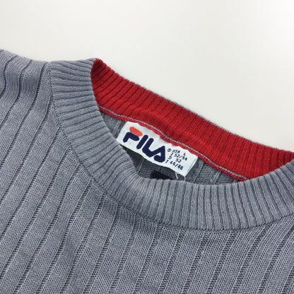 Fila 90s Knit Sweatshirt - Large-FILA-olesstore-vintage-secondhand-shop-austria-österreich