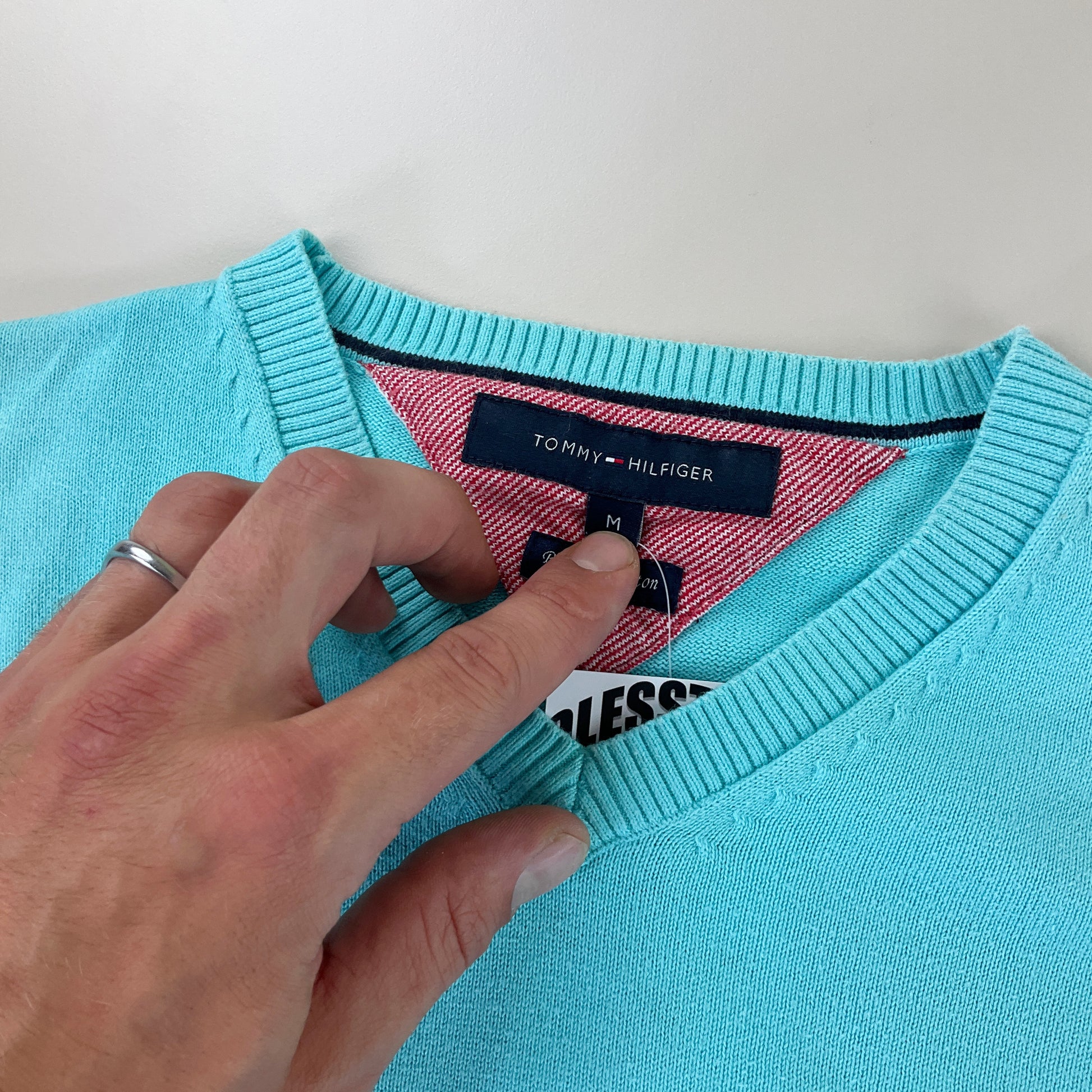 Tommy Hilfiger Türkies Basic Sweatshirt - Medium-TOMMY HILFIGER-olesstore-vintage-secondhand-shop-austria-österreich