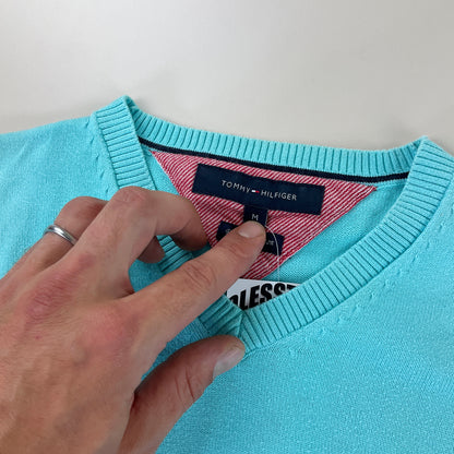 Tommy Hilfiger Türkies Basic Sweatshirt - Medium-TOMMY HILFIGER-olesstore-vintage-secondhand-shop-austria-österreich