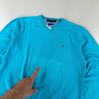 Tommy Hilfiger Hellblau Basic Sweatshirt - Medium-TOMMY HILFIGER-olesstore-vintage-secondhand-shop-austria-österreich