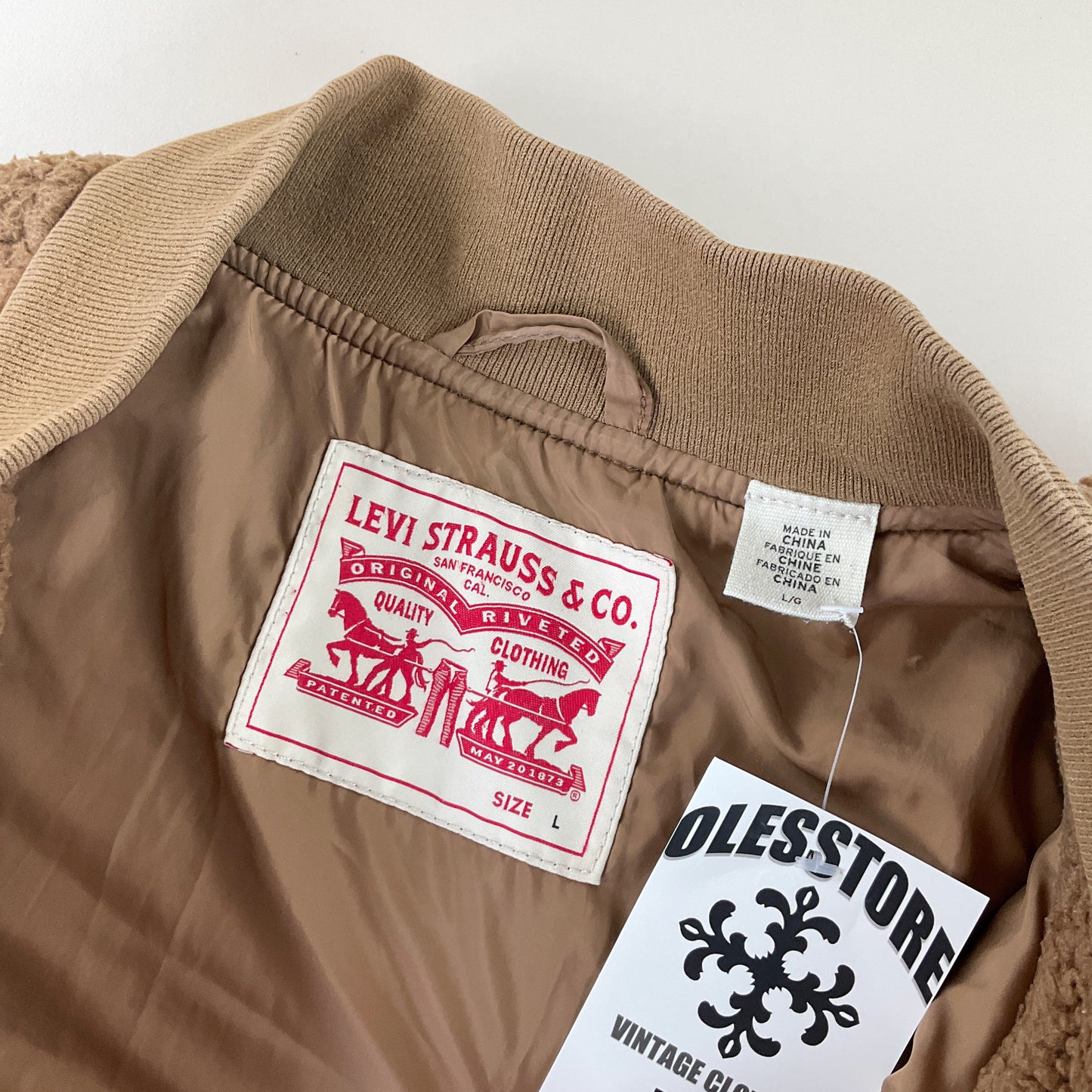 Levi's Sherpa Fleece Jacke - Large-LEVI'S-olesstore-vintage-secondhand-shop-austria-österreich