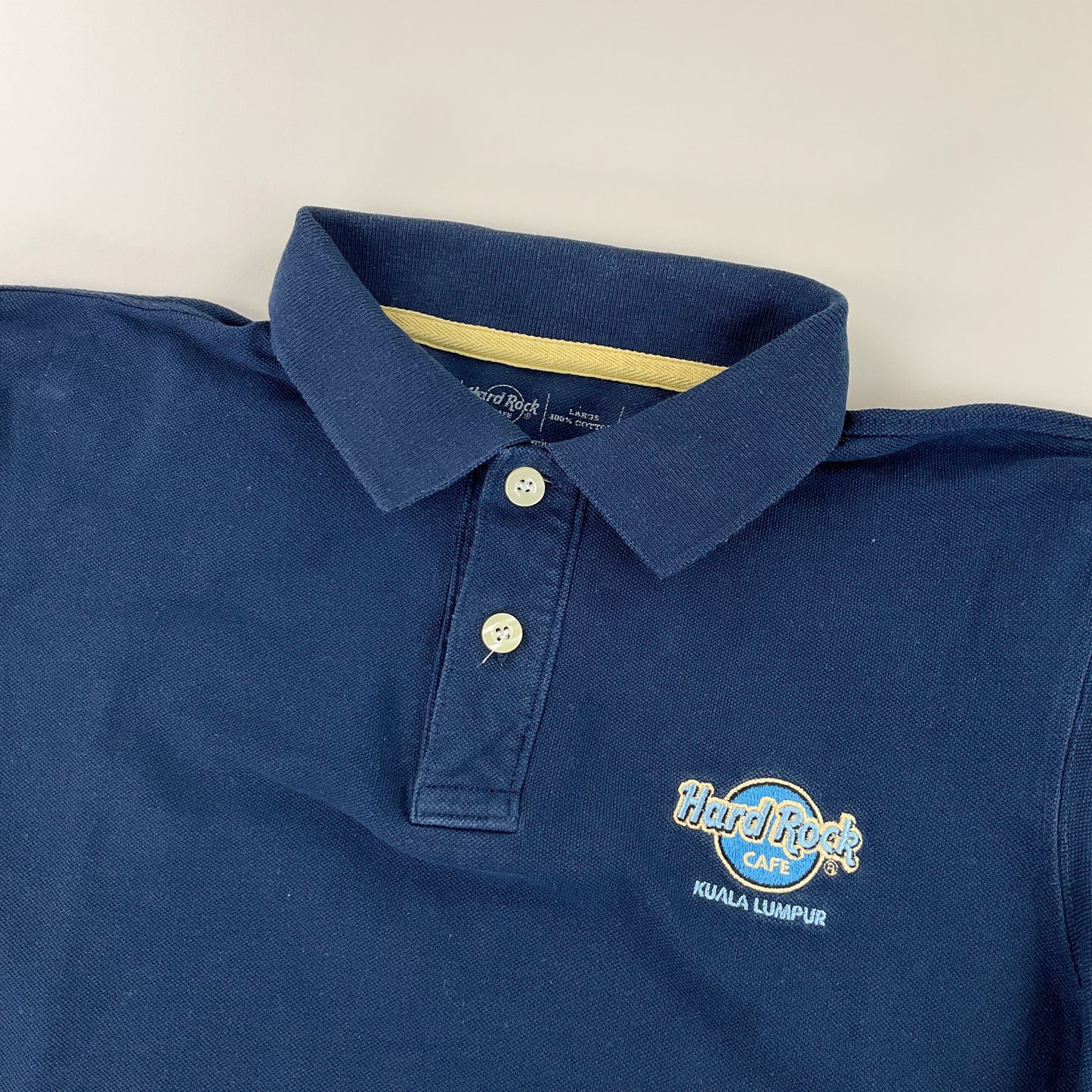 Hard Rock Cafe Kuala Lampur Polo Shirt - Large-HARD ROCK CAFE-olesstore-vintage-secondhand-shop-austria-österreich