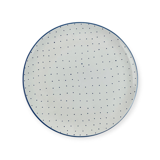 Gmundner Keramik Pizza Teller Tupferl Blau Ø32cm-Gmundner Keramik-olesstore-vintage-secondhand-shop-austria-österreich