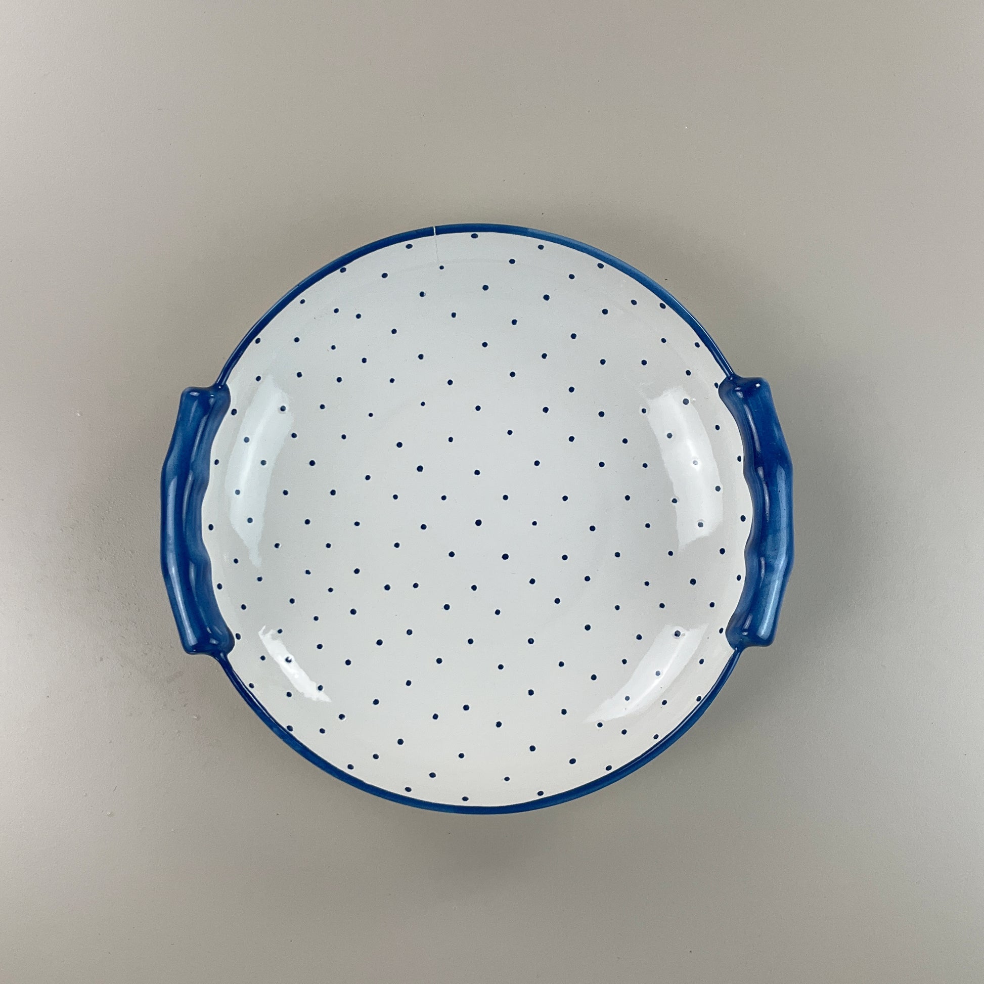 Gmundner Keramik Schüssel Tupferl Blau Ø23cm-Gmundner Keramik-olesstore-vintage-secondhand-shop-austria-österreich