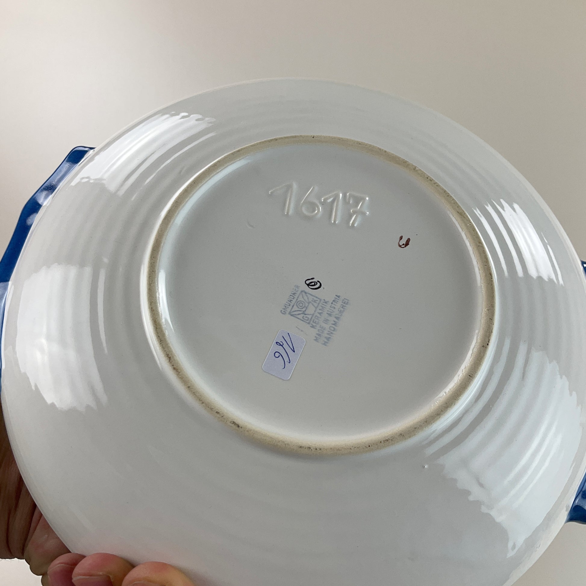 Gmundner Keramik Schüssel Tupferl Blau Ø23cm-Gmundner Keramik-olesstore-vintage-secondhand-shop-austria-österreich