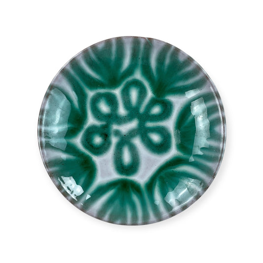 Gmundner Keramik Unterteller Vintage Grüngeflammt Ø14cm-Gmundner Keramik-olesstore-vintage-secondhand-shop-austria-österreich