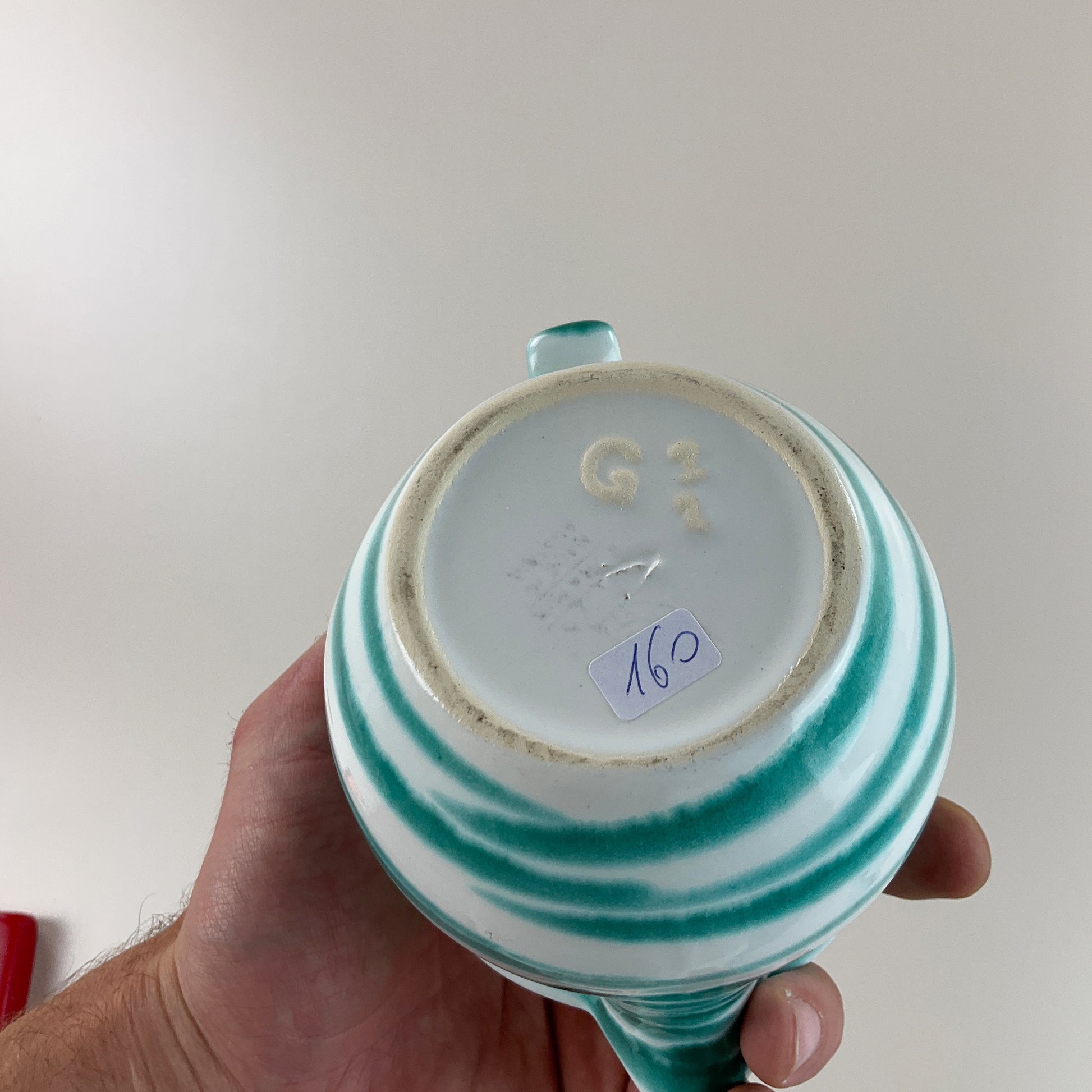Gmundner Keramik Milchgießer Groß Grüngeflammt Ø10cm-Gmundner Keramik-olesstore-vintage-secondhand-shop-austria-österreich