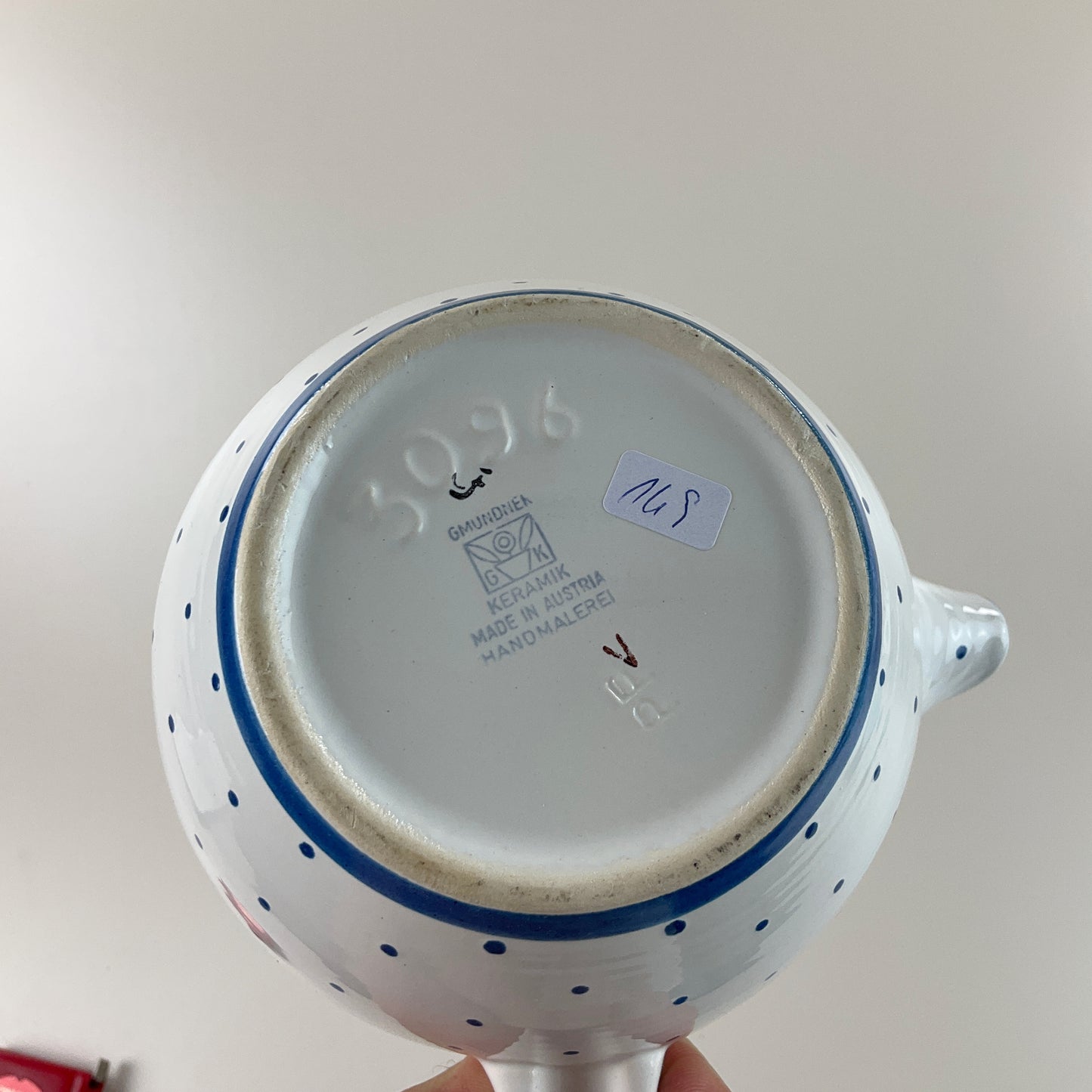 Gmundner Keramik Sauciere Tupferl Blau Ø13cm-Gmundner Keramik-olesstore-vintage-secondhand-shop-austria-österreich