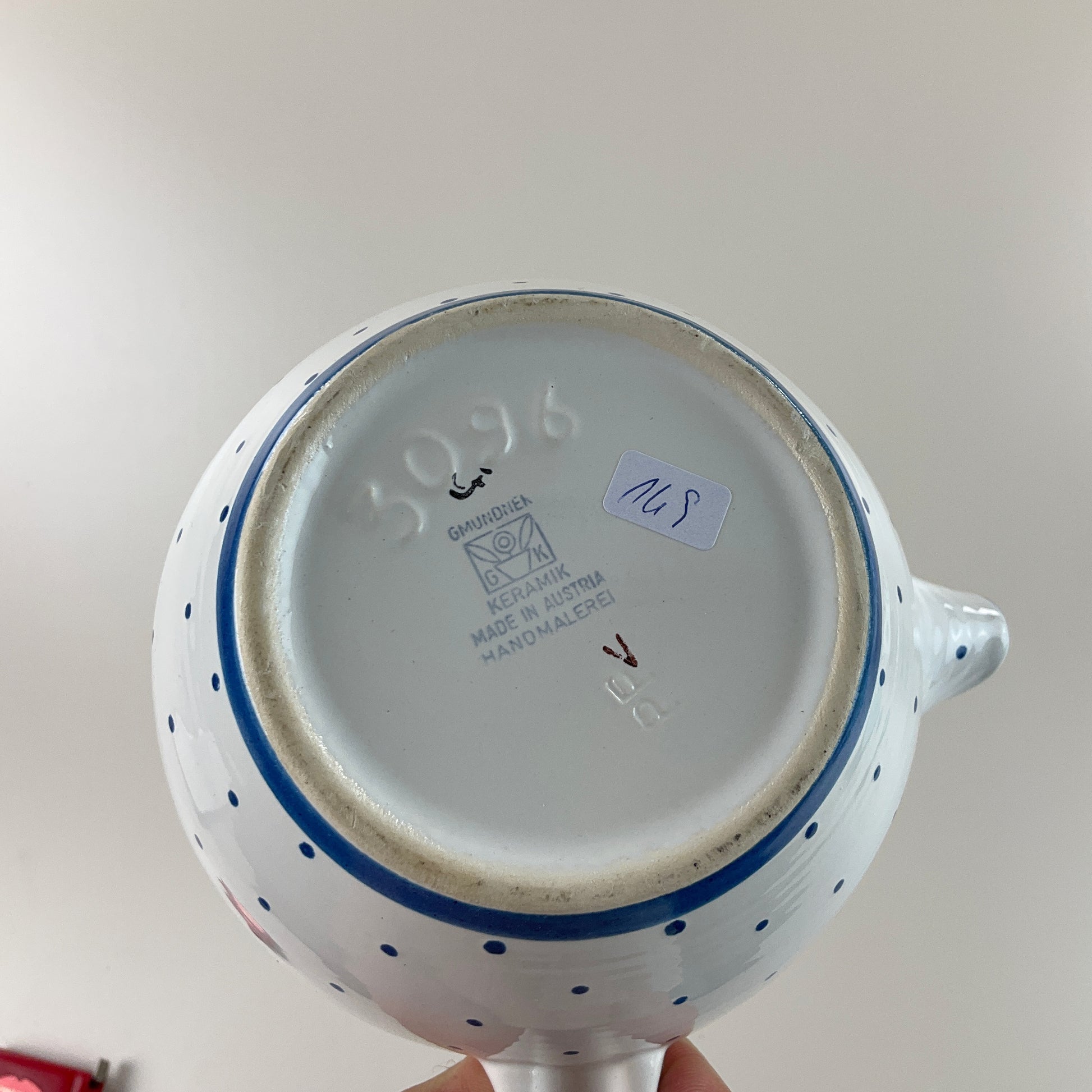 Gmundner Keramik Sauciere Tupferl Blau Ø13cm-Gmundner Keramik-olesstore-vintage-secondhand-shop-austria-österreich