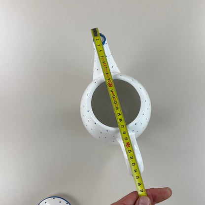 Gmundner Keramik Kaffeekanne / Teekanne + Deckel Tupferl Blau-Gmundner Keramik-olesstore-vintage-secondhand-shop-austria-österreich