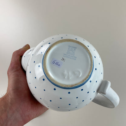 Gmundner Keramik Kaffeekanne / Teekanne + Deckel Tupferl Blau-Gmundner Keramik-olesstore-vintage-secondhand-shop-austria-österreich