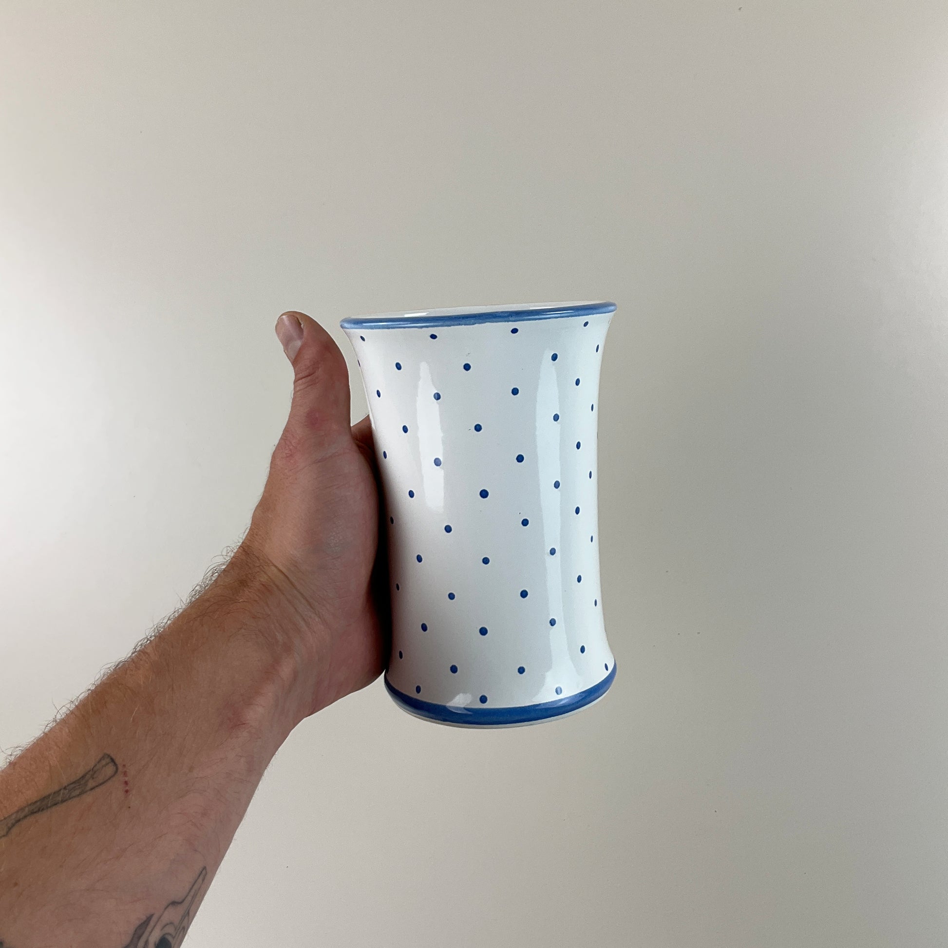 Gmundner Keramik Vase Tupferl Blau-Gmundner Keramik-olesstore-vintage-secondhand-shop-austria-österreich